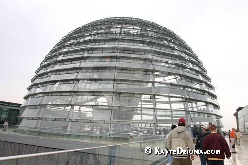 The glass dome was added when the Reichstag in Berlin was rebuilt in the 1990s