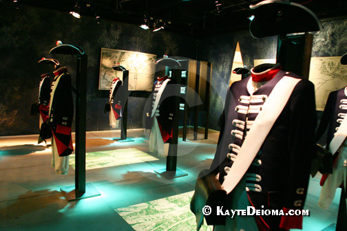 Prussian military uniforms from various periods on display at the Story of Berlin, Germany.