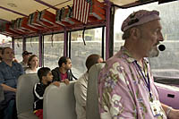 Major Groovy narrates a rainy day Boston Duck Tour on the Charles River in Boston, MA