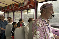 Major Groovy narrates a rainy day Boston Duck Tour on the Charles River in Boston, MA