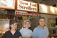 The staff of West End Strollers at Quincy Market, Faneuil Hall Marketplace, Boston, MA