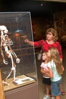 Ellie and the girls check out the skeleton of "Lucy" at the Cleveland Museum of Natural History, Cleveland, Ohio
