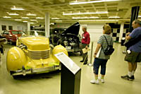 Museum Director, Allan Unrein regales visitors with the personal histories of the vehicles in his care at the Crawford Auto-Aviation Museum, Cleveland, Ohio
