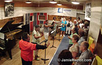 Visitors emulate the Supremes at the Motown Museum in Detroit