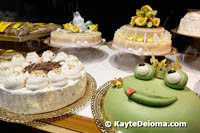 Cakes in the front window at Cafe Heinemann, Dusseldorf