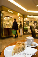 Yummy apple cake at Rondo Cafe in the Kö Galerie, Dusseldorf