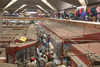 Looking down on the first and second levels of Mercado Libertad from the east end of the third level. Guadalajara, Mexico