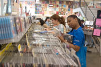 Shoppers at Amoeba Music in Hollywood. Š Kayte Deioma