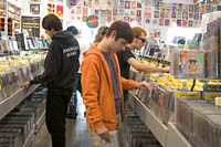 Shoppers at Amoeba Music in Hollywood. Š Kayte Deioma