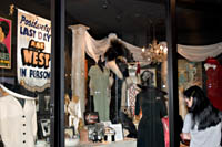 A visitor looks at the Mae West exhibit at the Hollywood History Museum. Š Kayte Deioma