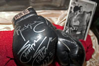 Sylvester Stallone's boxing gloves from Rocky at the Hollywood History Museum. Š Kayte Deioma