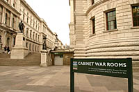 Entrance to the underground Cabinet War Rooms in London.