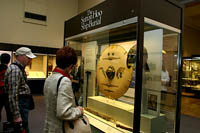 The Sutton Hoo Burial Ship Exhibit at the British Museum, London.