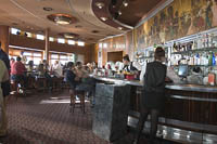 The Alfred R. Thomson mural The Royal Jubilee Week in the Observation Bar aboard the RMS Queen Mary, Long Beach, CA.