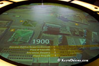A display shows the layout of the Pointe at different periods of time. Š Kayte Deioma