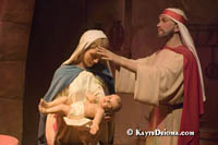 Wax figures of Joseph and Mary with baby Jesus in the Oratory Museum at St. Joseph's Oratory in Montreal. Š Kayte Deioma