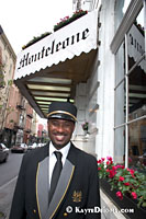 Doorman at the Hotel Monteleone in the French Quarter. The Monteleone, a family owned hotel registered as a literary landmark, is the largest hotel in the French Quarter.