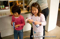 Kids enjoy ice cream bars from the Nestle Cafe by Wolfgang Puck.