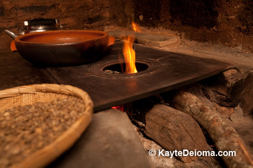 The wood-burning stove at Andrade's Old Mill and House