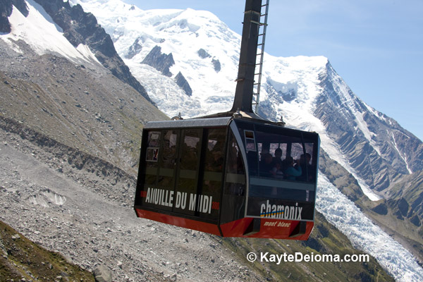 Aerial Tram from Chamonix, France to Aiguille du Midi