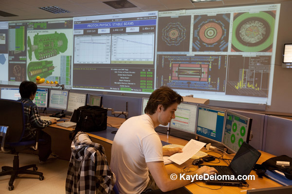 Scientist at work in the ATLAS Control Room at CERN