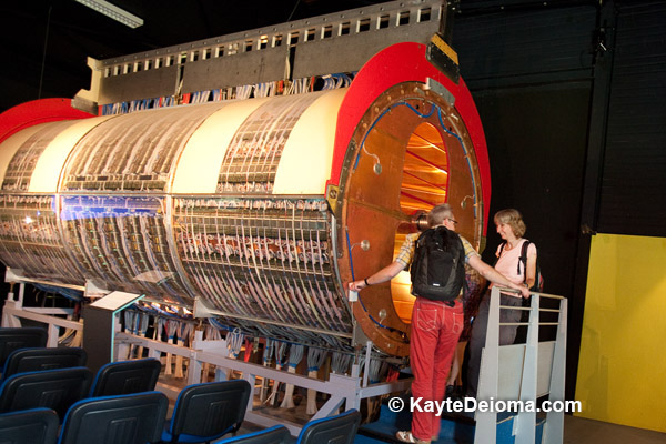 A piece of a retired particle accelerator at CERN, (Conseil Européen pour la Recherche Nucléaire), the European Organization for Nuclear Research, Geneva, Switzerland