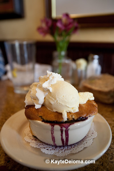 Blueberry Cobbler at the Town House Bookstore Cafe